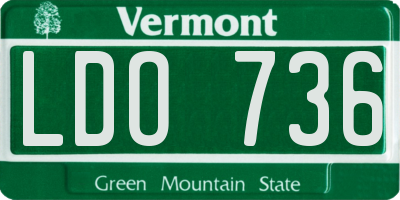 VT license plate LDO736