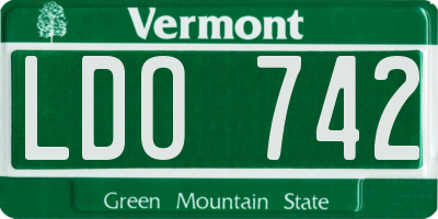 VT license plate LDO742