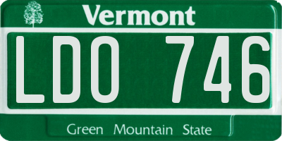 VT license plate LDO746