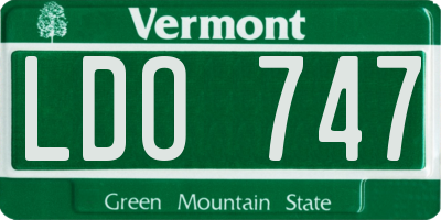 VT license plate LDO747