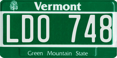 VT license plate LDO748