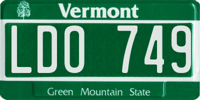 VT license plate LDO749