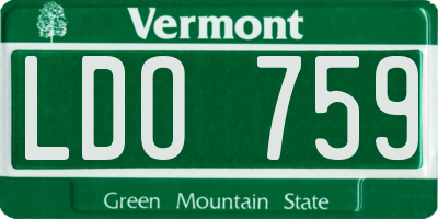 VT license plate LDO759