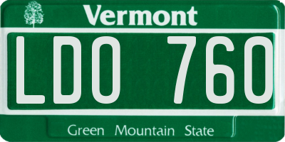 VT license plate LDO760
