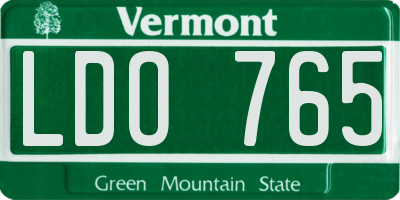 VT license plate LDO765