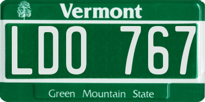 VT license plate LDO767