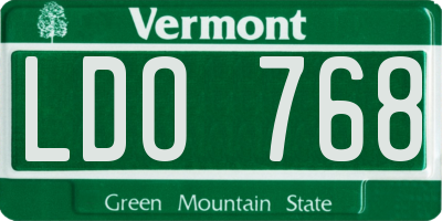 VT license plate LDO768