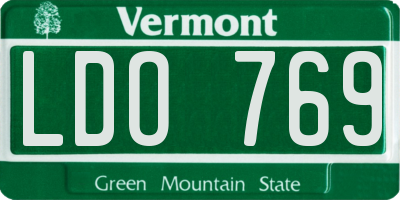 VT license plate LDO769