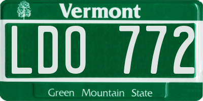 VT license plate LDO772