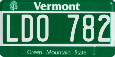 VT license plate LDO782