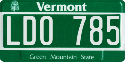 VT license plate LDO785
