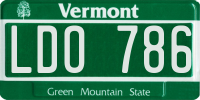 VT license plate LDO786