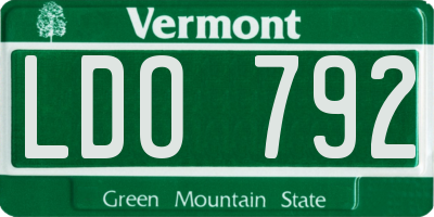 VT license plate LDO792