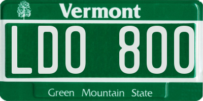 VT license plate LDO800