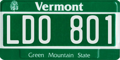 VT license plate LDO801