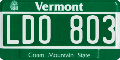 VT license plate LDO803