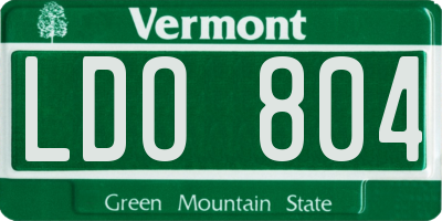 VT license plate LDO804