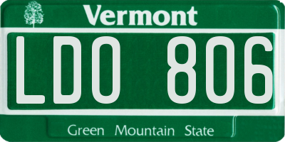 VT license plate LDO806