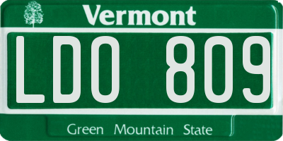VT license plate LDO809
