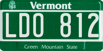 VT license plate LDO812