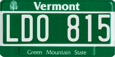 VT license plate LDO815