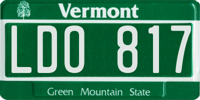 VT license plate LDO817