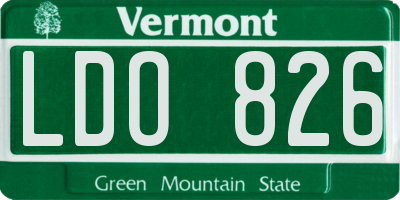 VT license plate LDO826