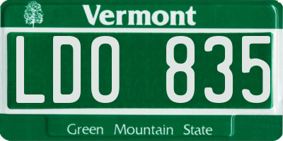 VT license plate LDO835