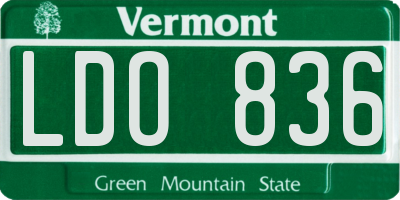 VT license plate LDO836