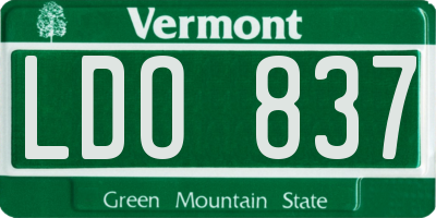 VT license plate LDO837