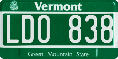VT license plate LDO838