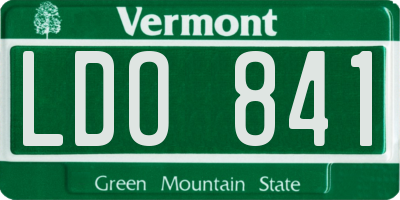 VT license plate LDO841