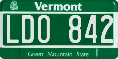 VT license plate LDO842