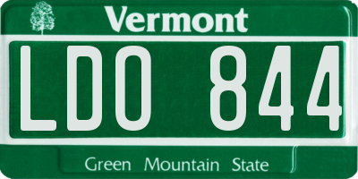 VT license plate LDO844