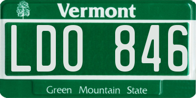 VT license plate LDO846
