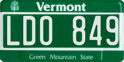 VT license plate LDO849