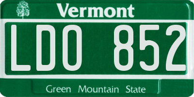 VT license plate LDO852