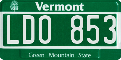 VT license plate LDO853