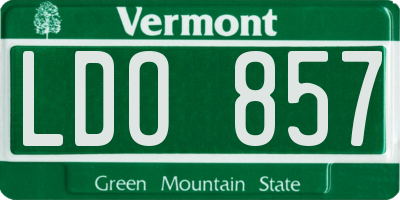 VT license plate LDO857