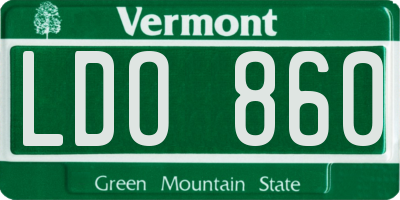 VT license plate LDO860
