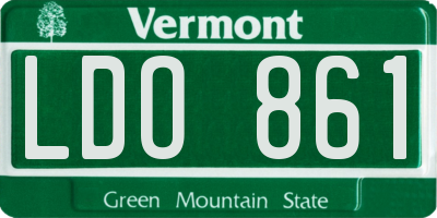 VT license plate LDO861