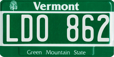 VT license plate LDO862