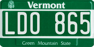 VT license plate LDO865