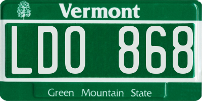 VT license plate LDO868