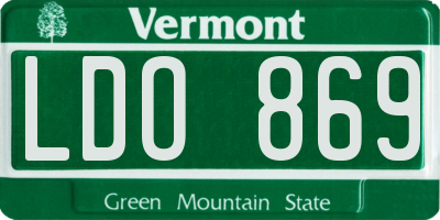 VT license plate LDO869