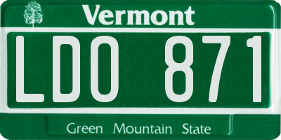 VT license plate LDO871