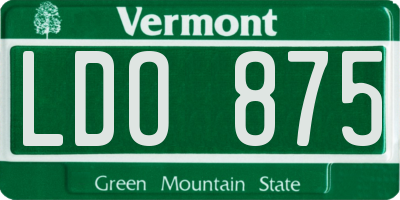 VT license plate LDO875