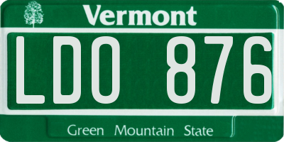 VT license plate LDO876
