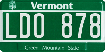 VT license plate LDO878