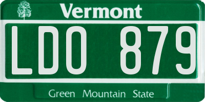 VT license plate LDO879